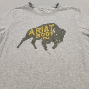 Ariat‎ Women's Graphic T Shirt Buffalo Logo Western Cowgirl Tee Gray Size Large